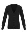 PR402 Premier Ladies Essential Acrylic V Neck Cardigan Black colour image